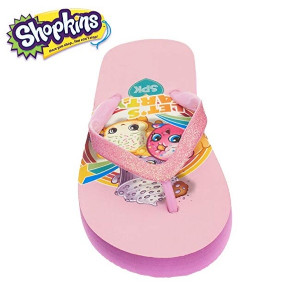 Shopkins Let's Party D'Lish Donut Flip Flops Shoes NWT - Picture 6 of 8